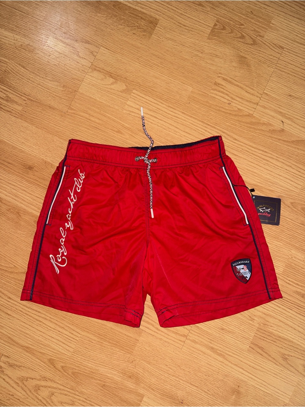 Paul & Shark Red Men's Athletic Shorts with Contrast Trim